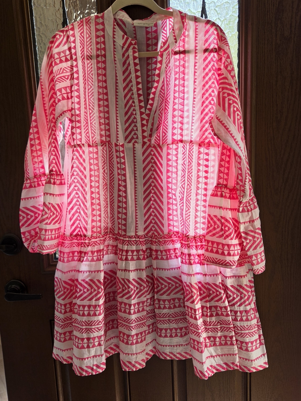 WOMEN'S Pink Patterned Midi Dress